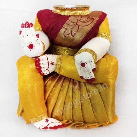 Ammavari Idol Yellow and Red Color(Gold Border)(10 Inchs)